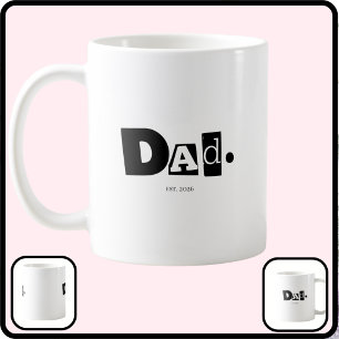 Dad Established Modern Bold Custom Year Coffee Mug