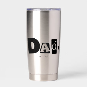 Dad Established Modern Bold Custom Year Insulated Tumbler
