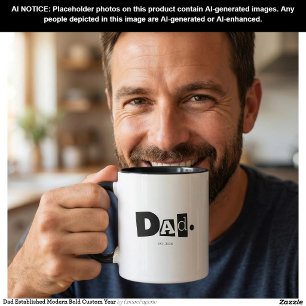 Dad Established Modern Bold Custom Year Mug