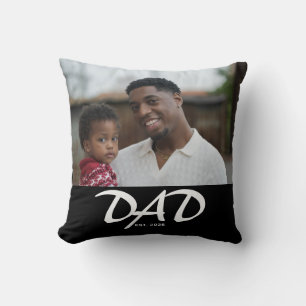 Dad Established Modern Bold Photo Cushion