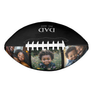 Dad Established Modern Bold Simple Black 3 Photo American Football