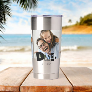 Dad Established Modern Custom Photo Insulated Tumbler