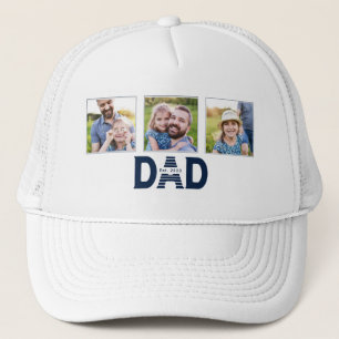 Dad Established Modern Fun 3 Photo Trucker Hat