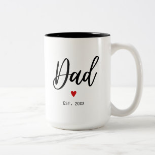 Dad Established Modern Minimalist   Two-Tone Coffee Mug