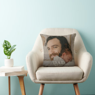 Dad Established Modern Photo Cushion