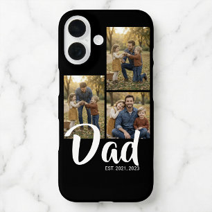 Dad Established Modern Script Black 3 Photo iPhone 16 Case
