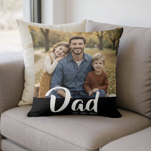 Dad Established Modern Script Photo Cushion