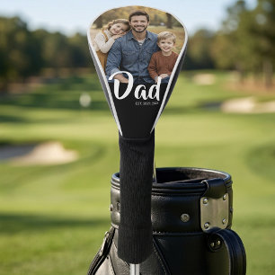 Dad Established Modern Script Photo Golf Head Cover