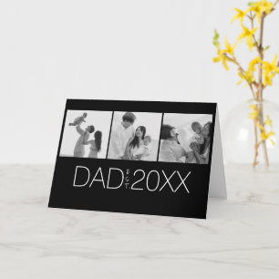 Dad Established Modern Three Photograph   Card