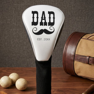 Dad Established Moustache year western vintage Golf Head Cover