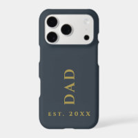 Dad Established Navy Blue Gold Minimalist Keepsake