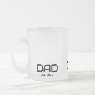Dad Established New Dad Gift Frosted Glass Coffee Mug