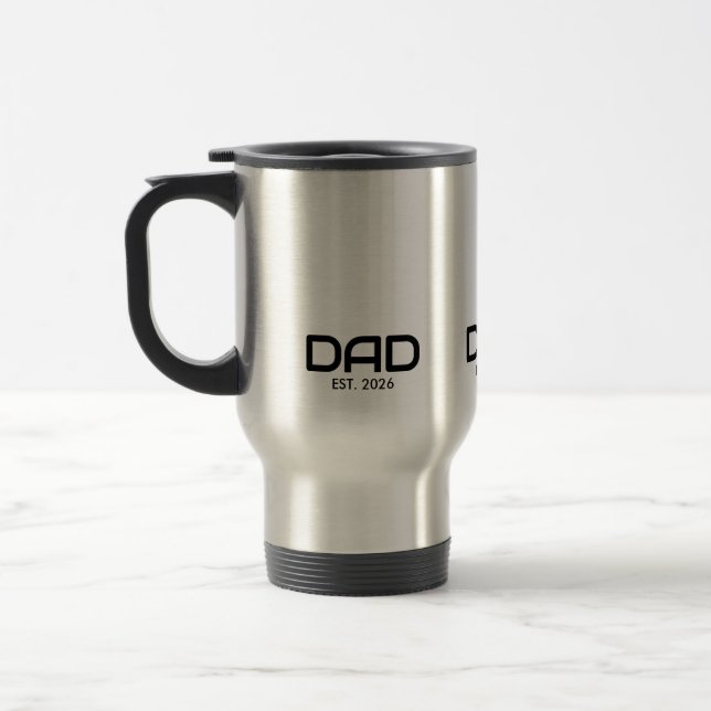 Dad Established New Dad Gift  Travel Mug (Left)