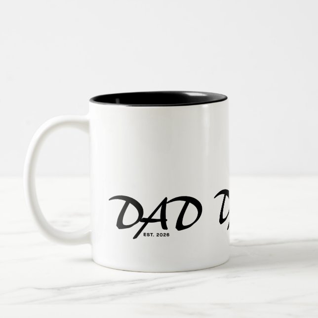 Dad Established New Dad Gift Two-Tone Coffee Mug (Left)