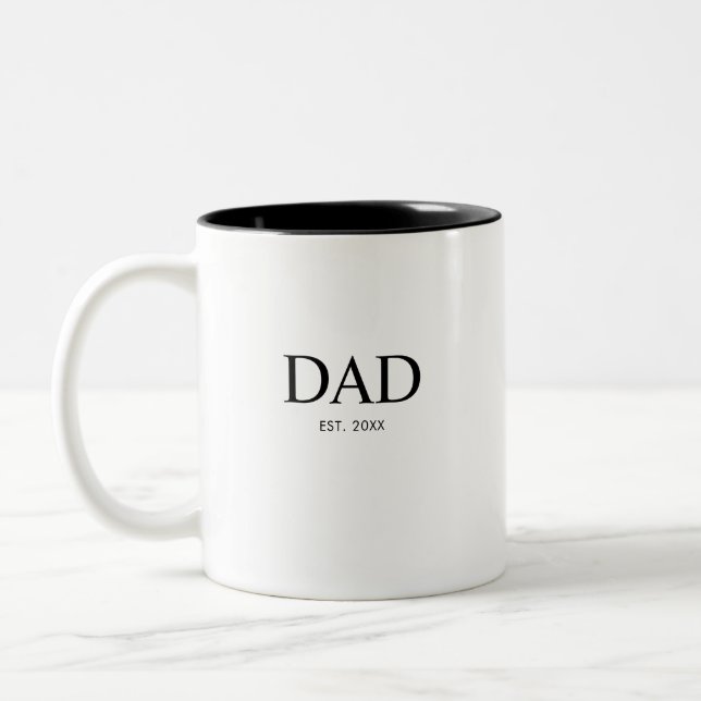 Dad Established New Dad Gift Two-Tone Coffee Mug (Left)