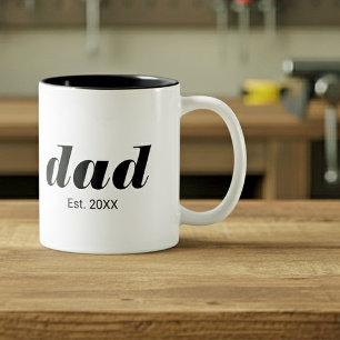 Dad Established New Dad Gift Two-Tone Coffee Mug