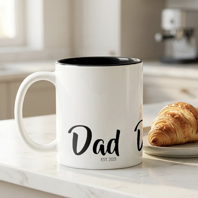 Dad Established New Dad Gift Two-Tone Coffee Mug (Dad Established New Dad Gift Two-Tone Coffee Mug)