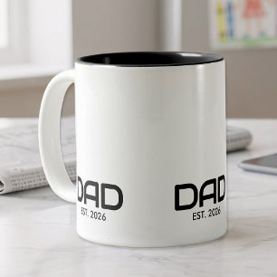 Dad Established New Dad Gift  Two-Tone Coffee Mug