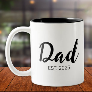 Dad Established New Dad Gift  Two-Tone Coffee Mug