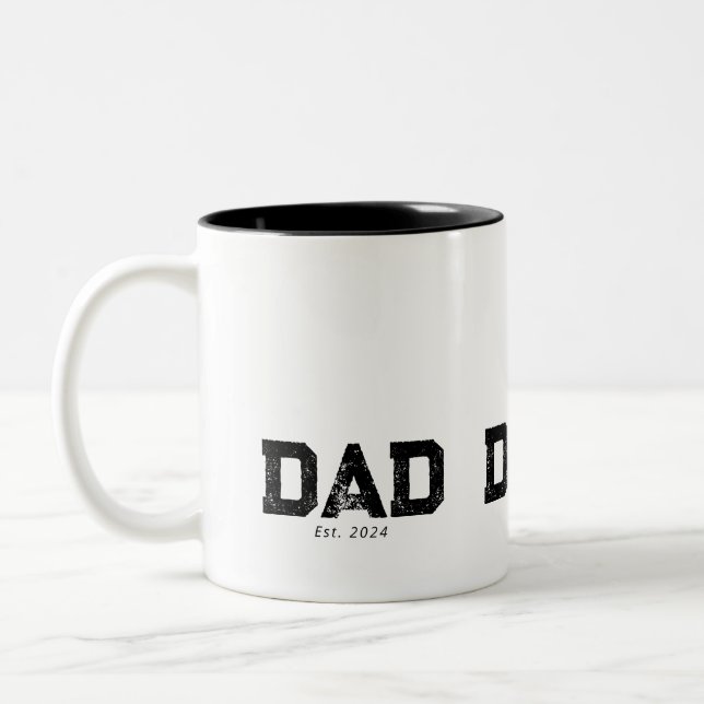 Dad Established New Dad Gift Two-Tone Coffee Mug (Left)