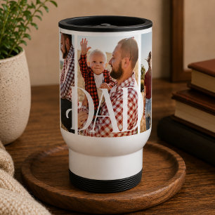 Dad Established Personalised Family Photo Travel Mug