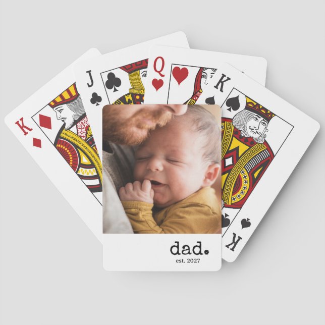  Dad Established Personalised Photo Playing Cards (Back)