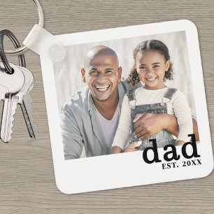 Dad Established Personalized Photo Key Ring