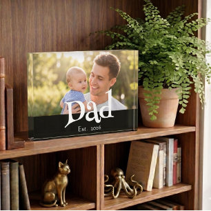 Dad Established Photo Black Fun Bold Simple Block