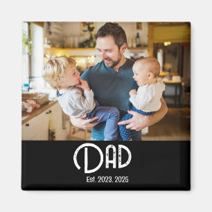 Dad Established Photo Father's Day Magnet