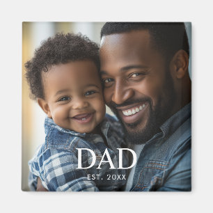 Dad Established Photo Father's Day  Magnet
