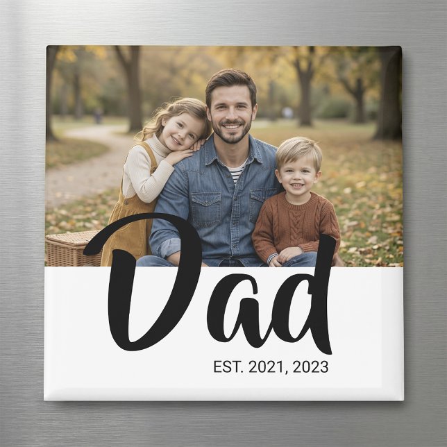 Dad Established Photo Father's Day Magnet (Dad Established Photo Father's Day Magnet)