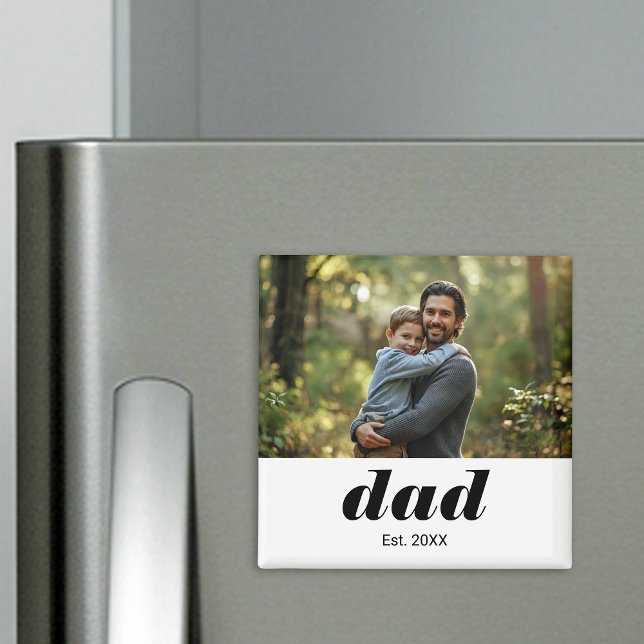 Dad Established Photo Father's Day Magnet (Creator Uploaded)