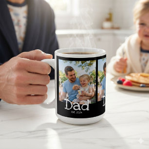 Dad Established Photo Fun Bold Black White Coffee Mug