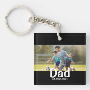 Dad Established Photo Gift Key Ring