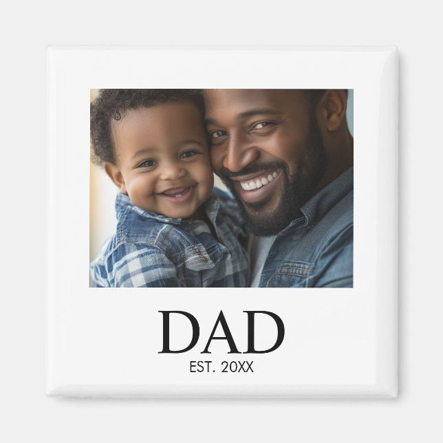 Dad Established Photo Gift  Magnet (Front)