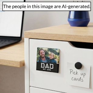 Dad Established Photo Gift Magnet