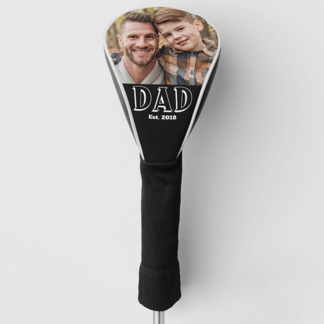 Dad Established Photo  Golf Head Cover (Front)