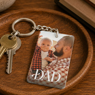 Dad Established Photo Key Ring