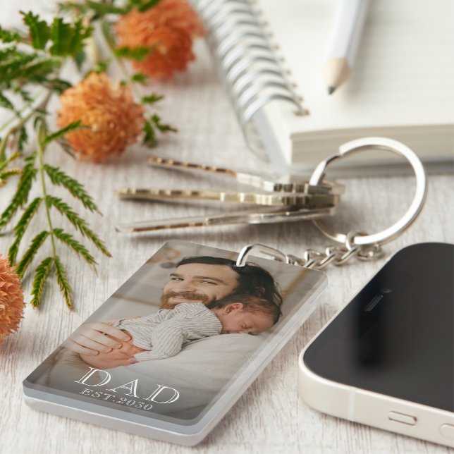 Dad Established Photo  Key Ring (Front Right)