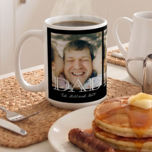 Dad Established Photo Minimal Father's Day Gift Coffee Mug