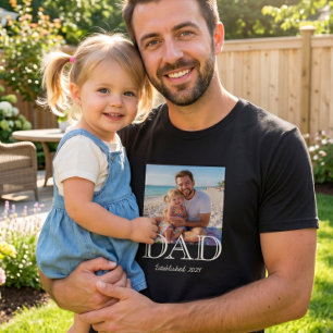 Dad Established Photo Minimal Father's Day Gift T-Shirt