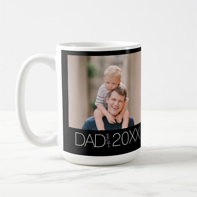 Dad Established Photo Modern Coffee Mug (Left)