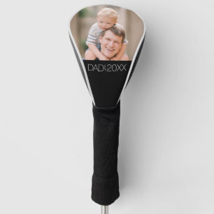 Dad Established Photo Modern Script  Golf Head Cover