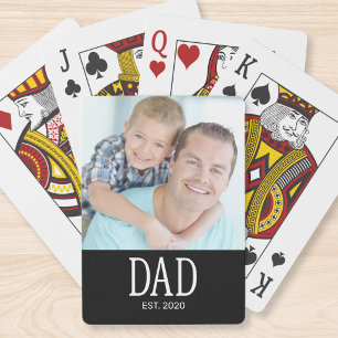 Dad Established Photo Playing Cards