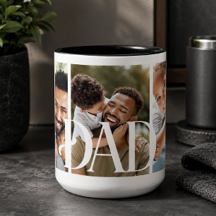 Dad Established Photo Two-Tone Coffee Mug