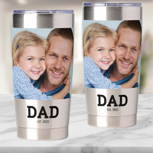 Dad Established Script Black 2 Photo Insulated Tumbler