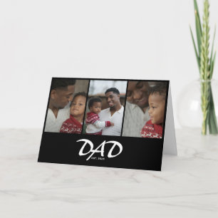 Dad Established Script Black 3 Photo Card