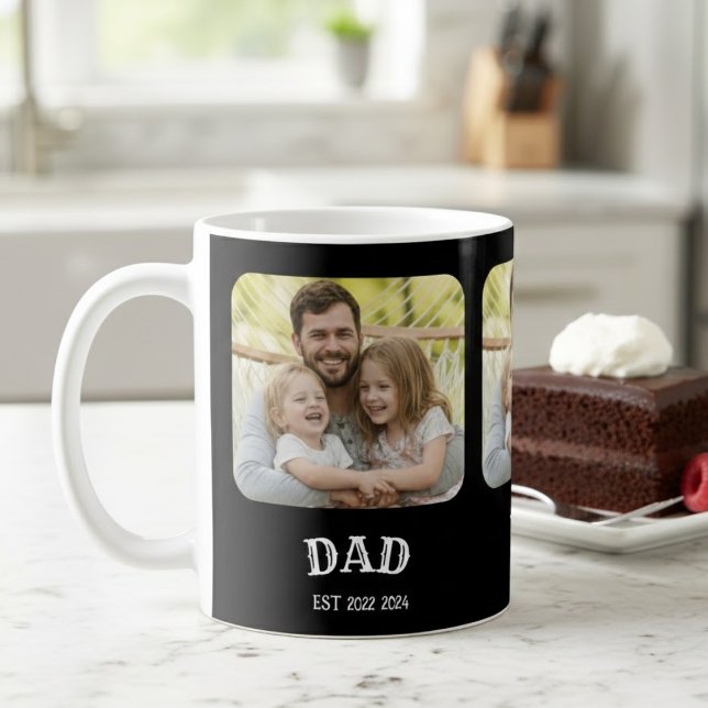 Dad Established Script Photo Coffee Mug (Creator Uploaded)
