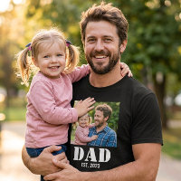 Dad Established Simple Bold White Text and Photo