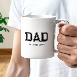 Dad Established Simple Modern College Typography Coffee Mug